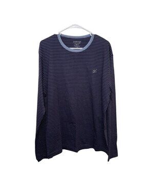 Northwest Blue Mens XXL Navy & Light Blue Striped Long Sleeve Crewneck Shirt